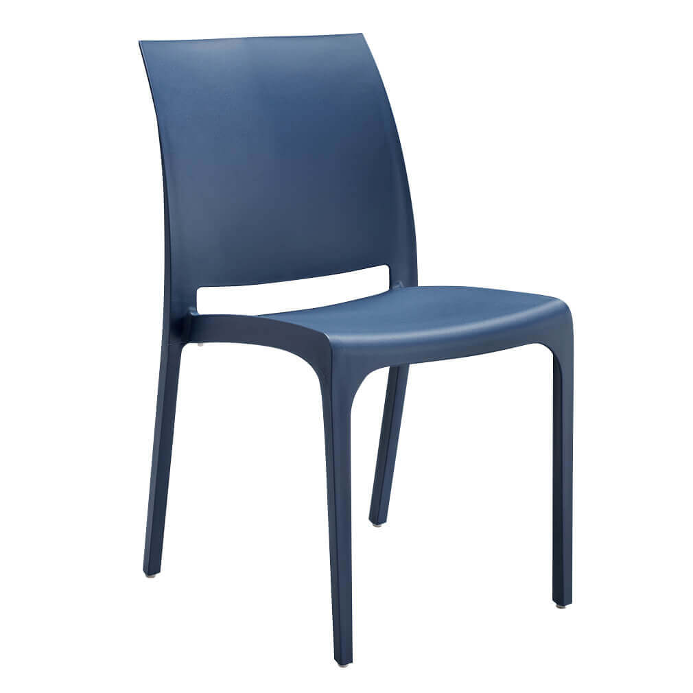 sedia da giardino in plastica design moderno colorata Blu